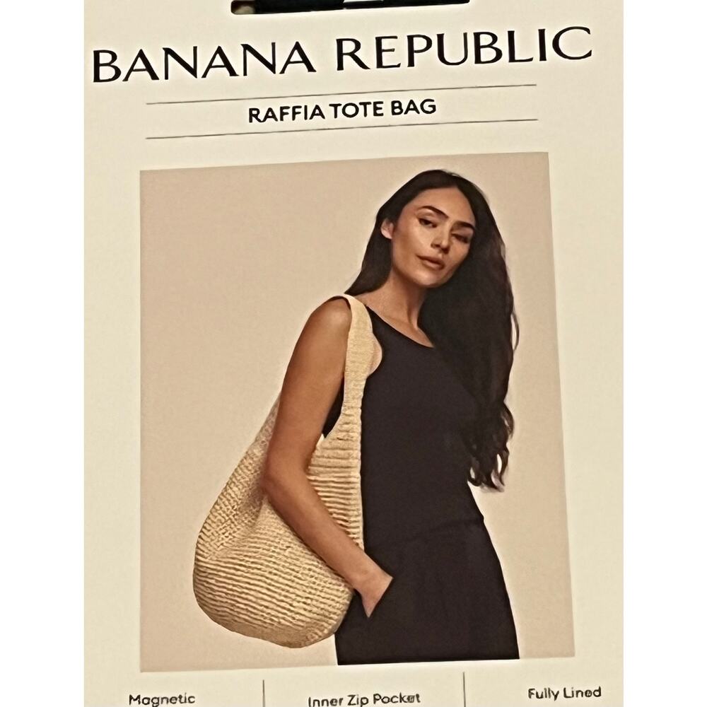 Banana Republic Raffia Tote Boho Bag - Picture 3 of 6